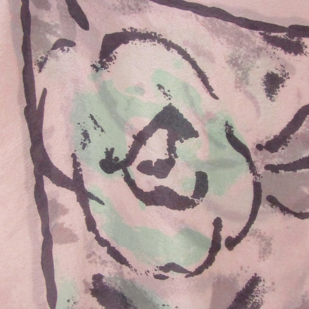 ECHO White/Mint Green/Gray Silk Scarf 31" x 31" - Picture 4 of 13